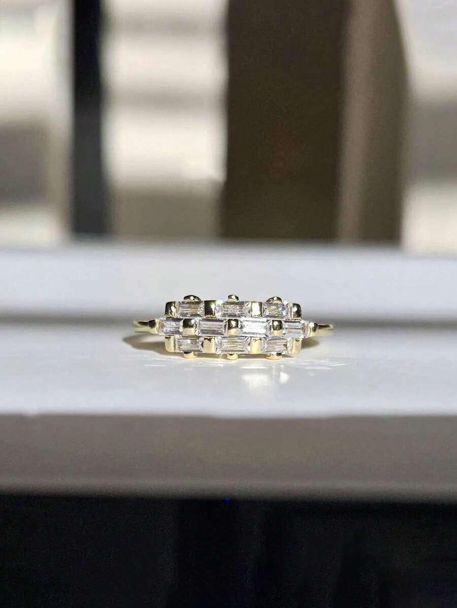 1pc S925 Sterling Silver Original Versatile Braided CZ Elegant Women's Ring, Suitable For Women's Daily Wear, Holiday/Party Gifts, Jewelry