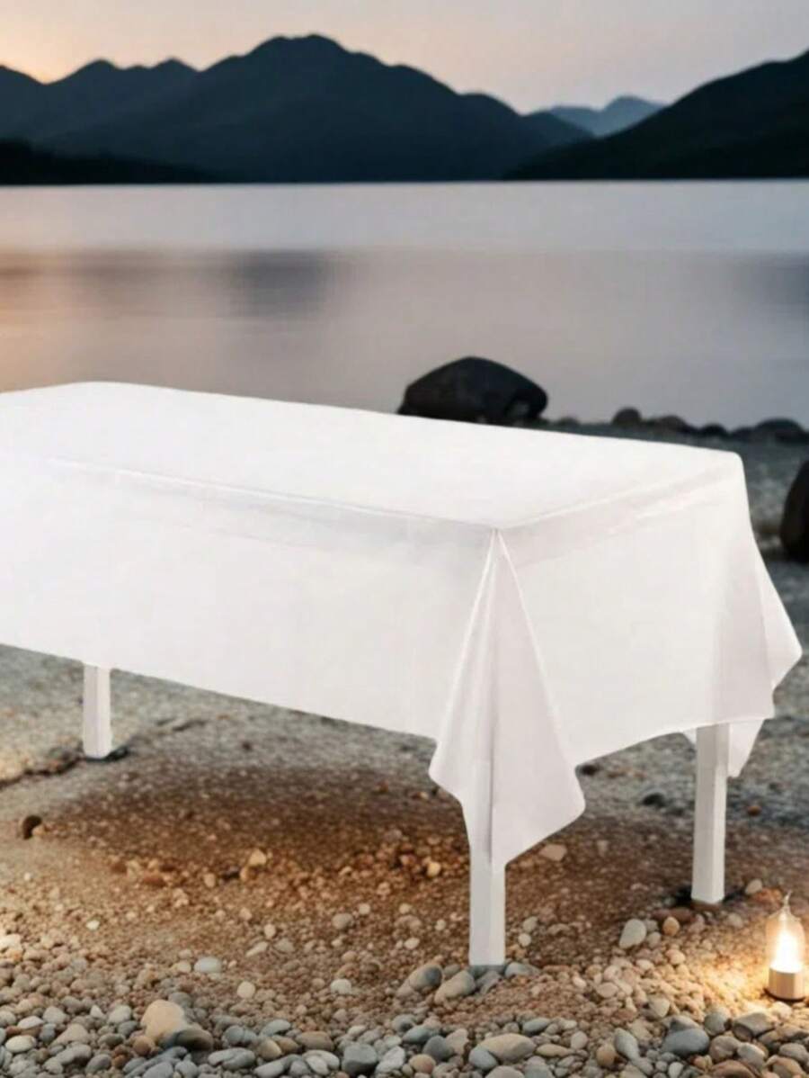 1 Peça Toalha de Mesa Descartável Grossa de Cor Sólida, À Prova D'água, À Prova de Óleo, Para Festas, Aniversários, Banquetes