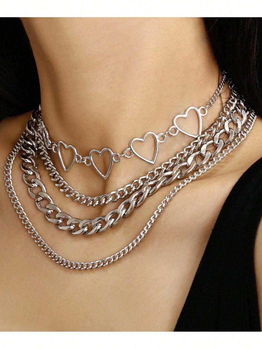 El collar colgante de varios niveles con estilo punk retro es adecuado para cenas y uso diario