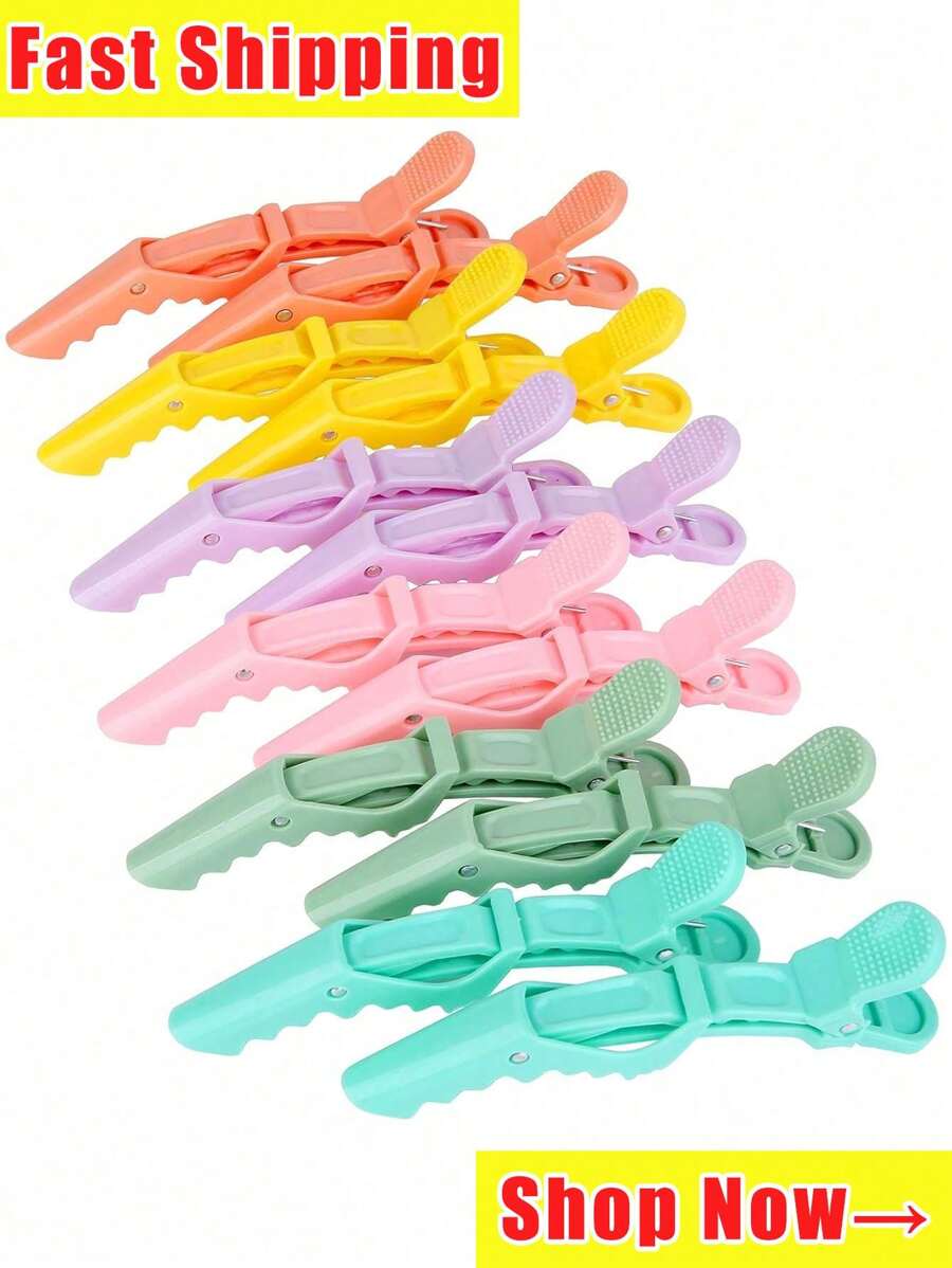 Hot Pink Alligator Hair Clips Set -Sectioning Clips For Professional Hair Styling And Salon Use.Ondder Alligator Hair Clips, 4.5 Inch Clips For Hair Sectioning, Hair Styling Accessories For Women Men , Multicolor.Alligator Hair Clips - Salon Pro Sectioning And Cutting Clips For Hairstyling.