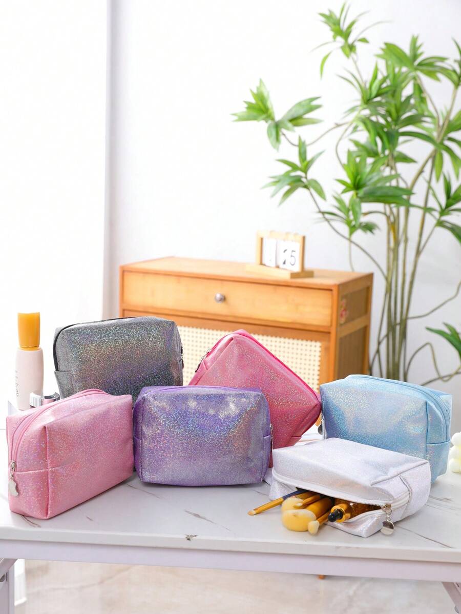 1pc Elegant Star Velvet Octagon Makeup Bag, Portable Handheld Cosmetic Bag, Large Capacity Makeup Organizer Pouch, Gold Star Sparkling Glam Ladies Clutch, Included In Link Is Makeup Bag Set