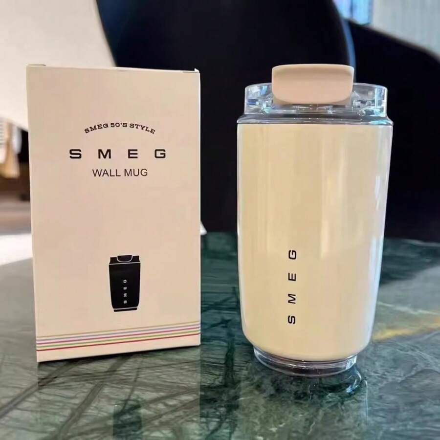 SMEG Portable Outdoor Coffee Cup With Stainless Steel Insulated Cup And Ins Style High Aesthetic Value Simple Design Back To School