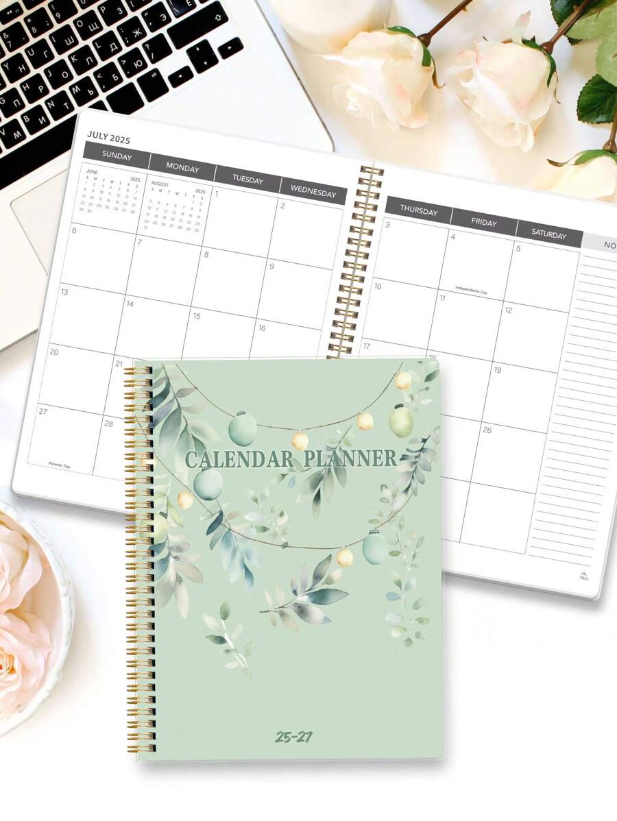 BUBU 2025-2027 Monthly Planner Notebook, 31 Sheets Monthly Calendar Notebook Agenda Waterproof Cover With Notes For Task Management, 24-Month Holiday Reminder, Office & School Supplies,School Supplies,Back To School