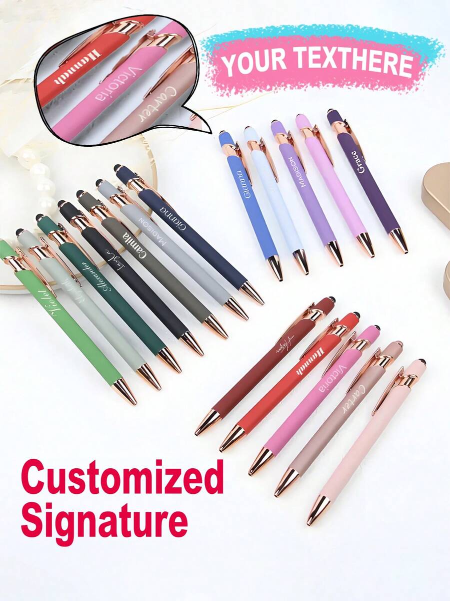 Penna personalizzata con incisione a mano - tradizionale - penna a inchiostro nero in metallo con nome, logo o messaggio inciso - regalo creativo e bello - confezione da 6/12 pezzi, decorazione per la casa, decorazioni natalizie multifunzionali, articoli per il ritorno a scuola