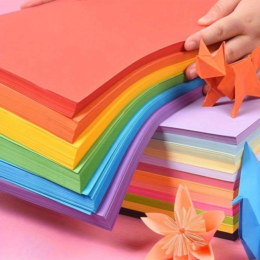 50 Sheets A4 Double-Sided Colored Paper - Multipurpose 10-Vibrant Colors Copy Paper For DIY Crafts, Origami, Art Projects, Party & School Decorations,Color Printing Paper, Cardboard,School Supplies,Back To School