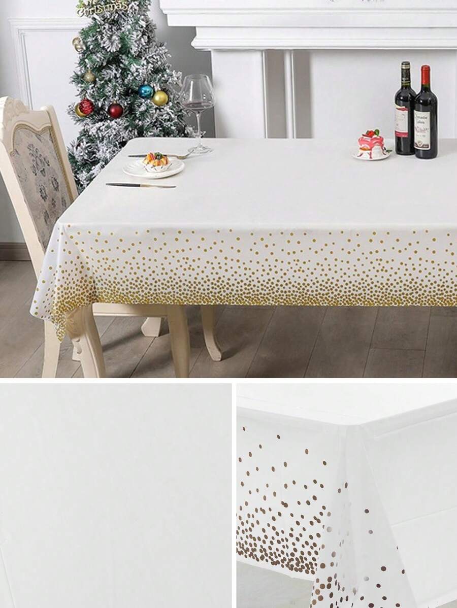 1pc Disposable Plastic Tablecloth, Waterproof And Stain-Resistant, Decorative Home Item