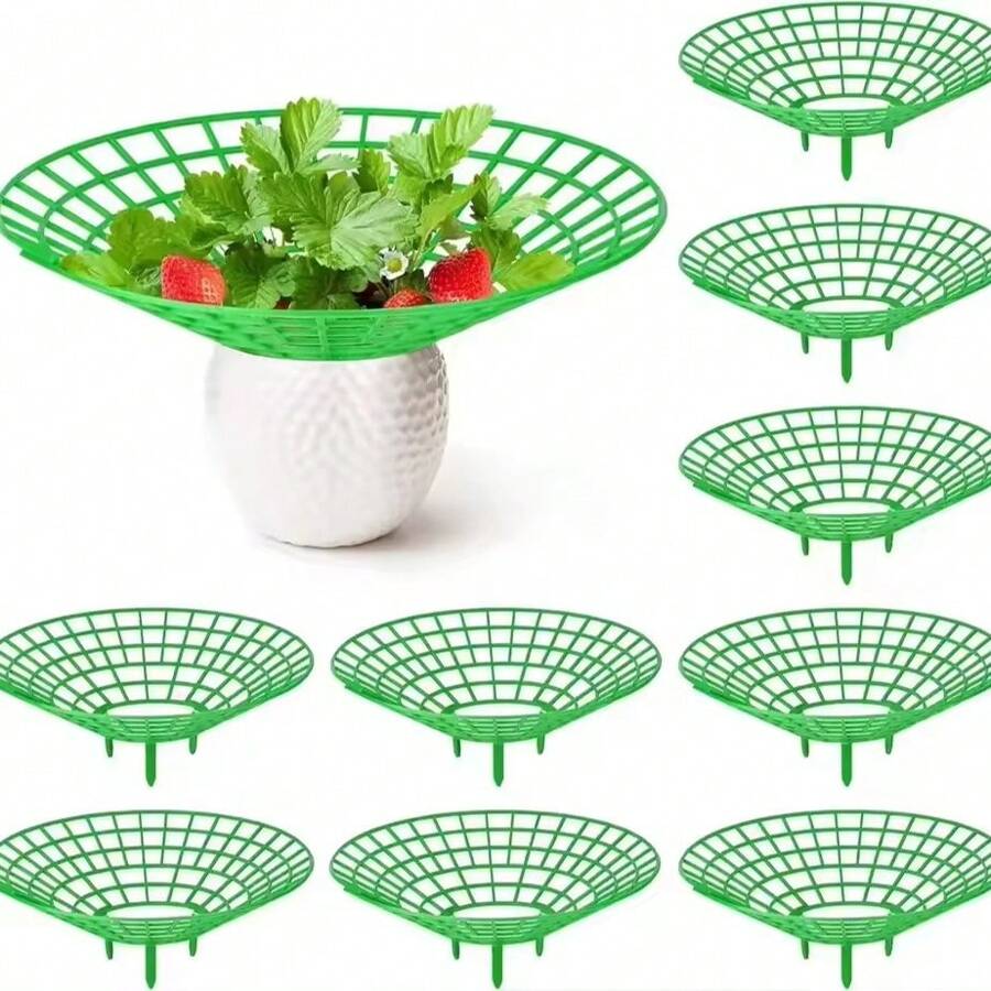 Strawberry Stands With 3 Sturdy Legs, Growing Racks, Protector Frame, Cage Holder, Mold, Rot Dirt, 5pcs 10Pcs