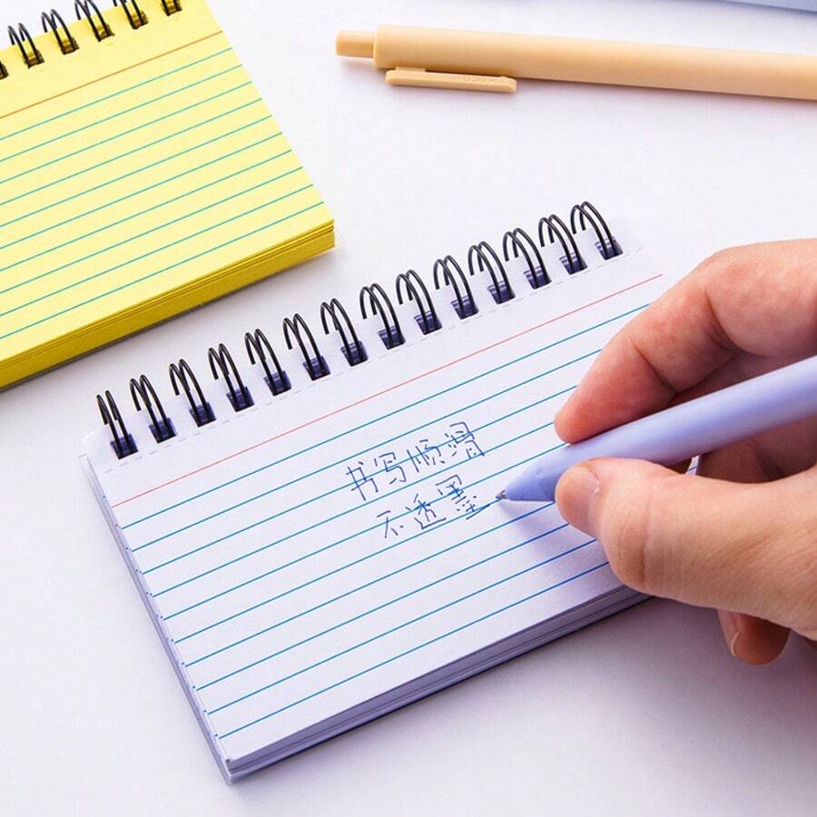 1 Set Of Simple Horizontal Line Colorful Tearable Coil Notebook, Office Supplies Diary Stationery Notebook, Students Carry Small Notebook, Opening Season Office Stationery Supplies,School Supplies,Back To School