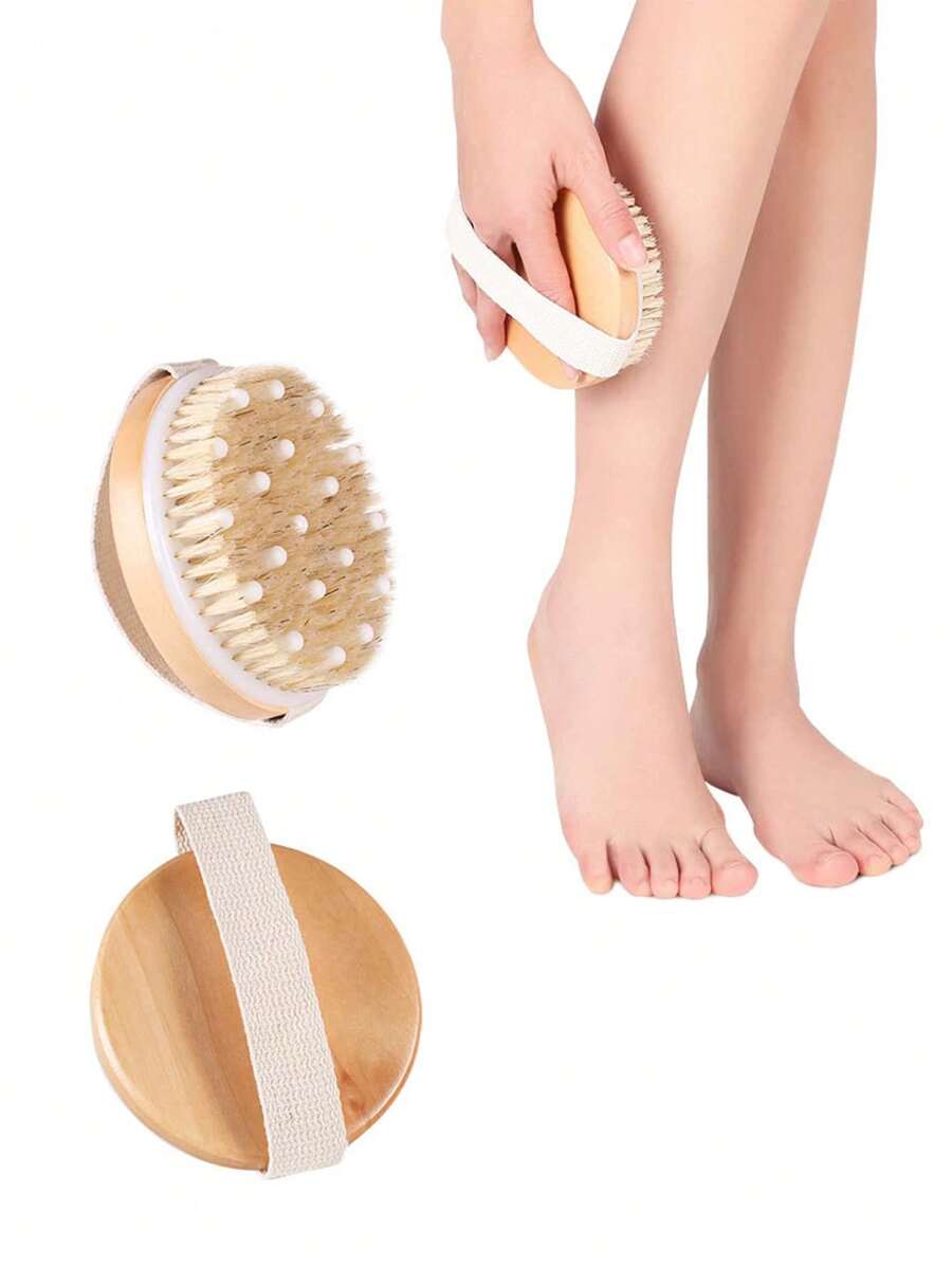1 pieza Cepillo de baño exfoliante y de masaje suave con 1 pieza de bolsa con cordón colgante y 1 pieza de estropajo, Juego creativo para el baño para decoración del hogar y baño en verano