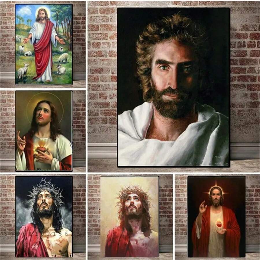 1 Pc Optional Frame Posters Wall Arts Pop Christian Jesus Classical Canvas Art Church GalleryInspired Wall Decor For Living Room