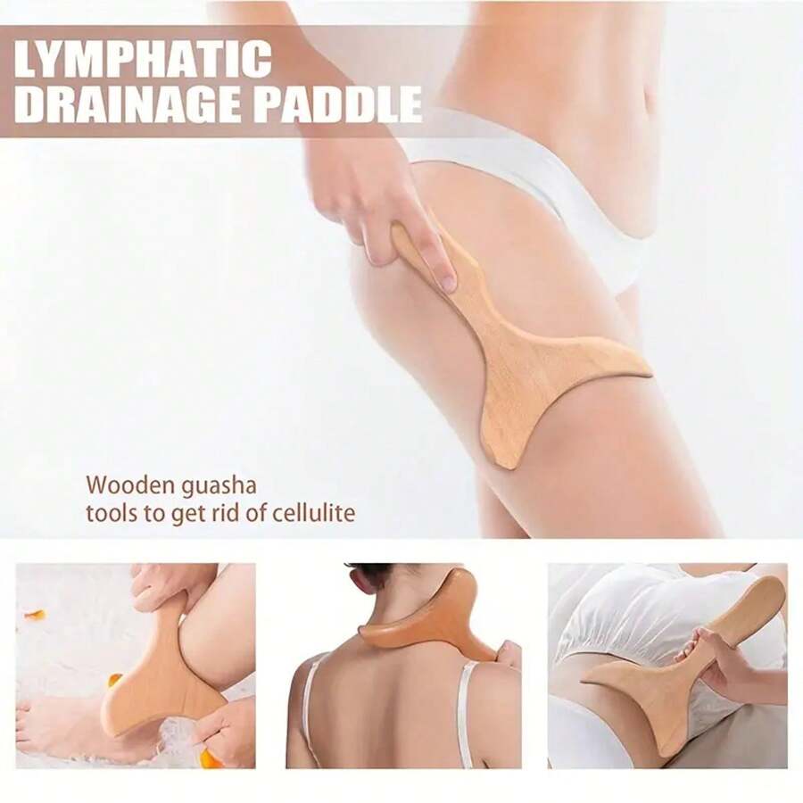 Outil de massage en bois en forme de queue de poisson, massage musculaire de tout le corps, massage multifonctionnel de différentes parties du corps, convient pour une utilisation à domicile