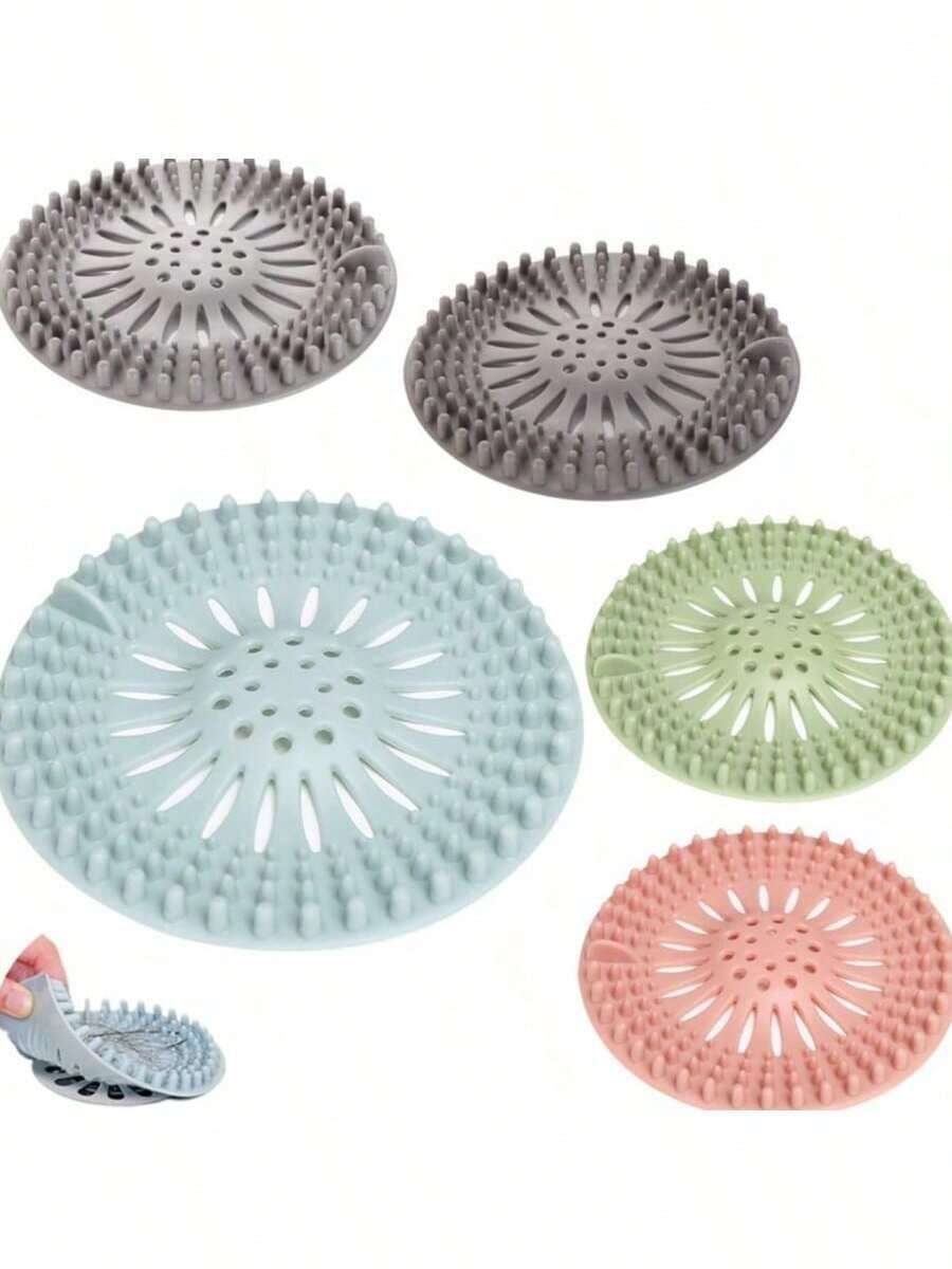 1pc Shower Drain Hair Collector - Silicone Drain Plugs, Anti Clogging Drain Hair Collectors, Bathroom Accessories For Bathtubs, Sinks, And Kitchens