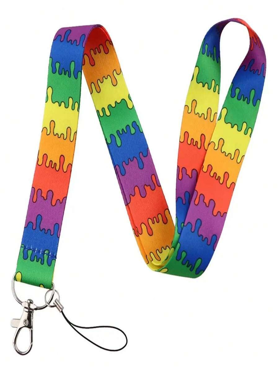 2pcs (1 Lanyard + 1 Card Holder) Colorful Cartoon Lanyard With Card Holder, For Keys, Key Chain, Badge, ID Card, Credit Card, Passcard, Cord, Rope, Phone Charm, Accessories, Detachable,School Supplies,Back To School