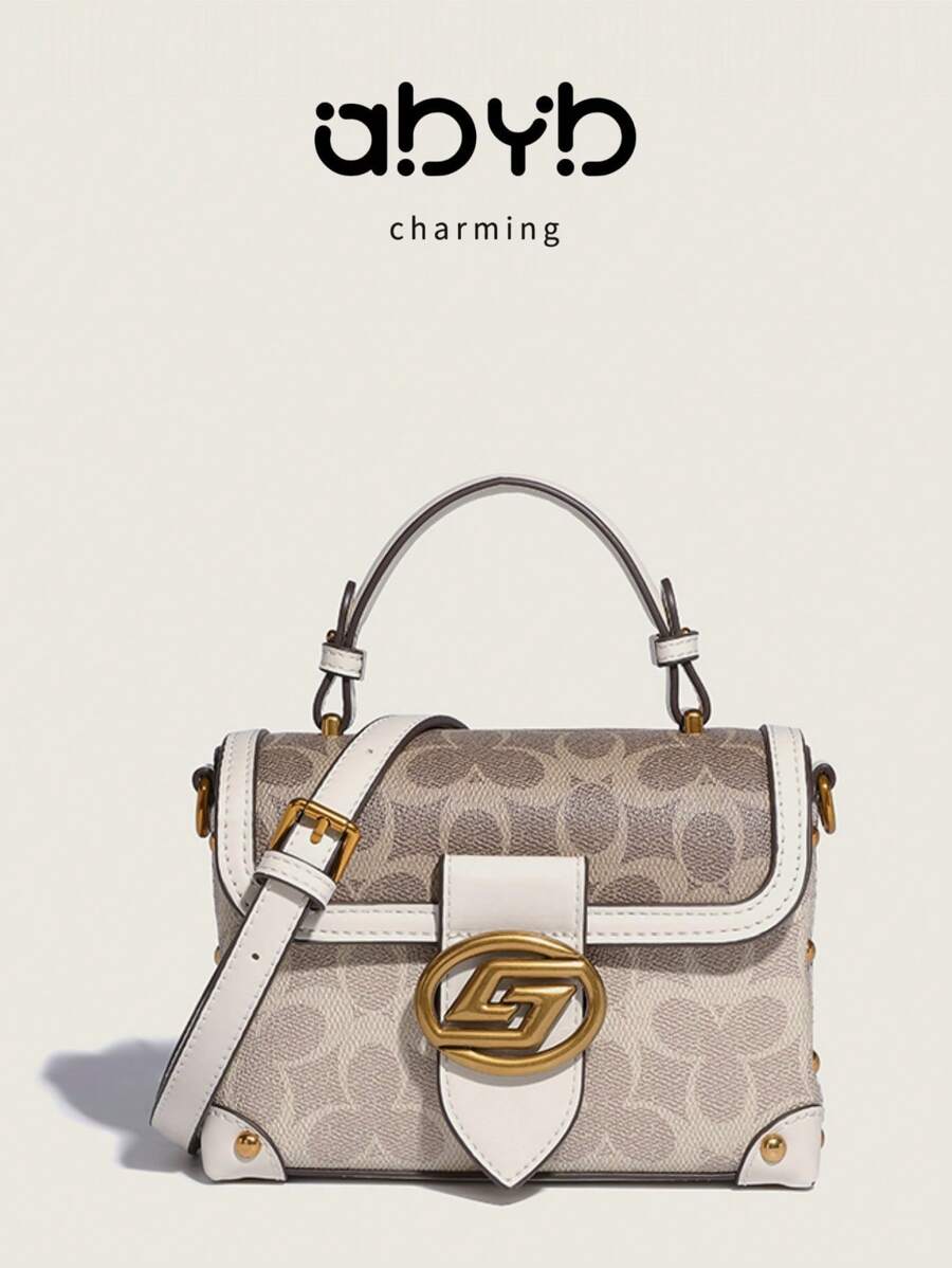 Bolso con estampado, bolso de mano con forma cúbica de moda, bolso de hombro clásico, bolso cruzado elegante, bolso de mano de marca de lujo, bolso de mujer de alta gama, bolso de hombro/mensajero de verano, bolso cruzado de color borgoña con forma de almohada y ligero