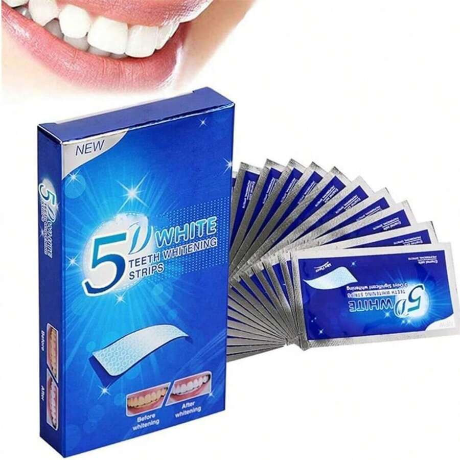 Tiras blanqueadoras de dientes 5D, aptas para uso diario