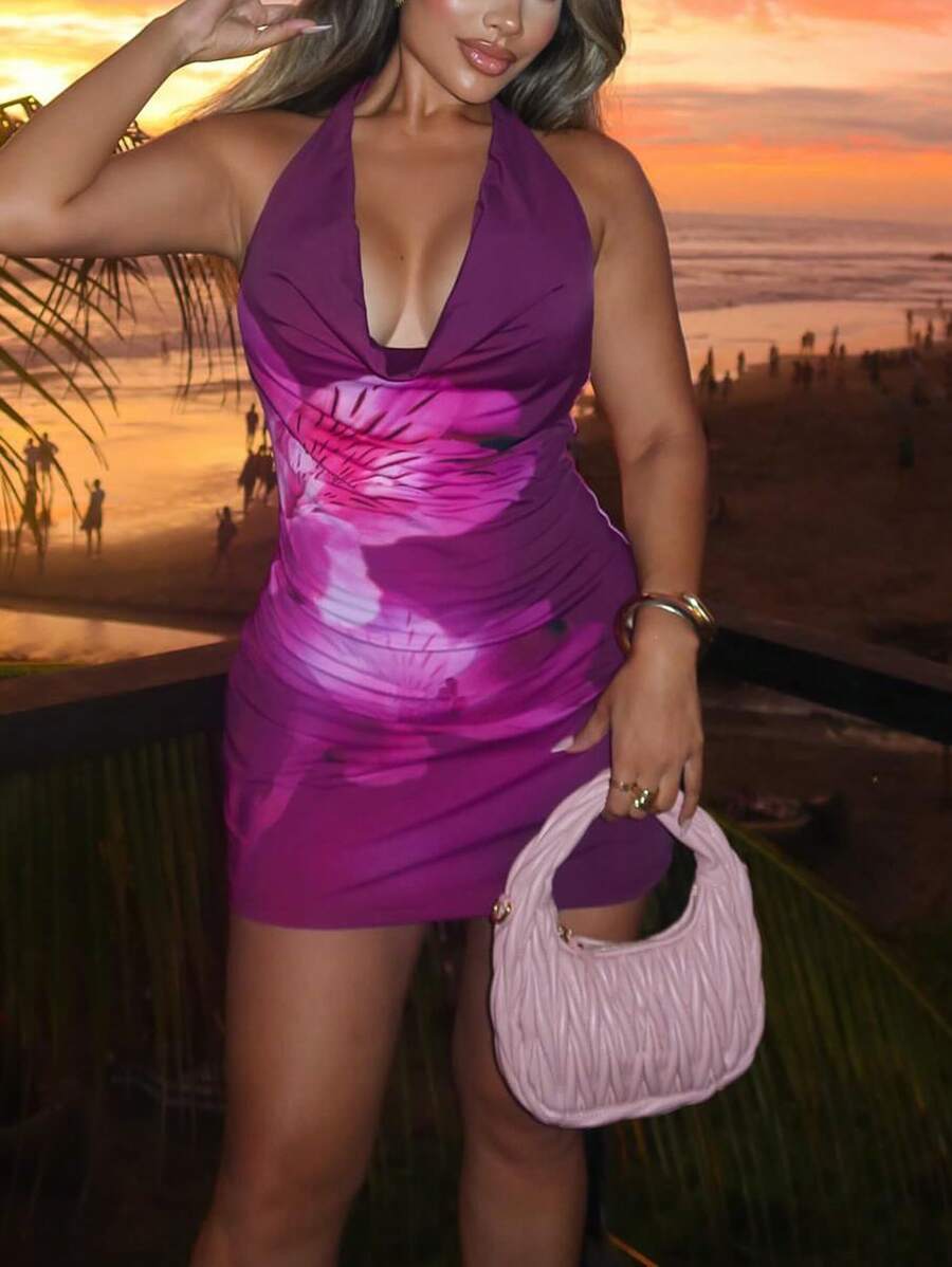 Women's Fashionable Backless Mini Dress, Comfortable And Flattering Design For Spring/Summer