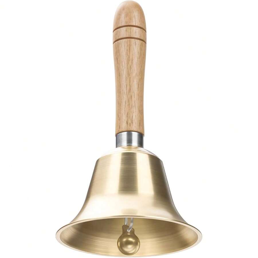Cloche à main super forte - Cloche d'appel en laiton massif pour personnes âgées à la maison, mariage, dressage d'animaux, bureau, dîner, méditation, enseignement musical et service