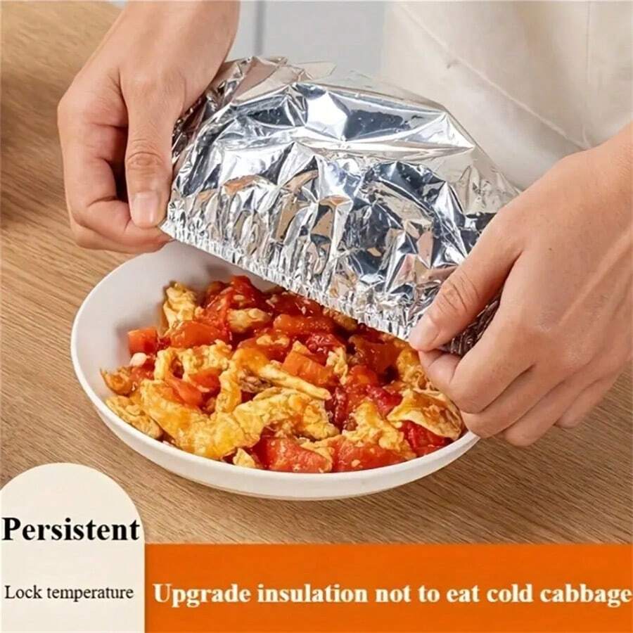 10/20pcs Aluminum Foil Insulation Covers For Kitchen & Dining Table - Reusable, Heat Retention Food Wraps For Picnics, Camping & Home Use, Camping Food Warmer Cover|Foodsafe Cover|Reusable Food Wrap