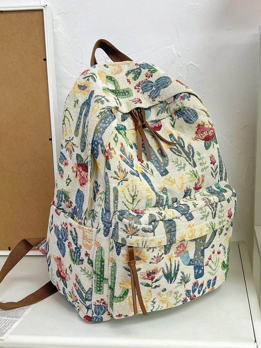 Women's Minimalist Large Capacity Classic Floral Print Backpack