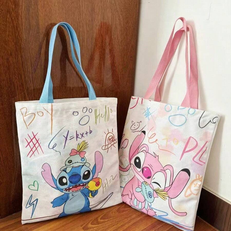 Disney Disney Large Capacity Student Shoulder Tote Bag, Versatile Galaxy Print Canvas Handbag For School,School Supplies,Back To School