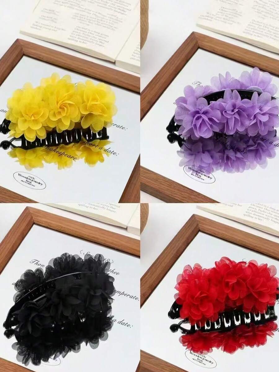1 pezzo Fermaglio per capelli a pinza pieghettato a forma di banana per donna, design semplice e piccolo, adatto per capelli da sirena in spiaggia, per uso quotidiano, vacanze e feste