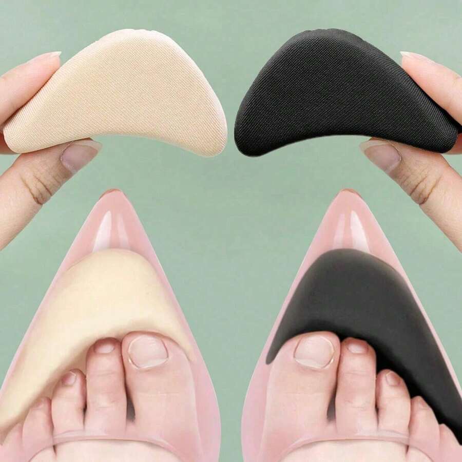 2 piezas Tapones para dedos de los pies con almohadilla de esponja Almohadilla antideslizante para tacones altos Almohadilla gruesa contra el dolor para hombres y mujeres Media talla adicional Almohadilla para los pies
