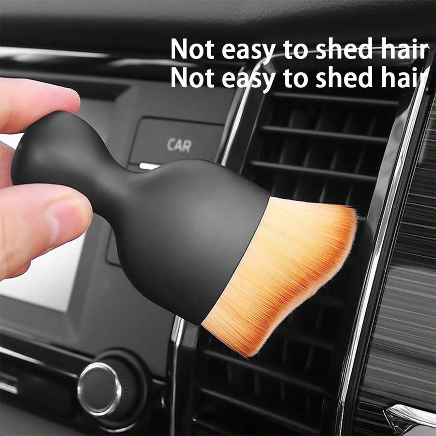 1pc Rhinestone Embellished Car Interior Crevice Brush, Short Soft Bristles Clean Air Conditioner Vent, Cleaning & Beauty