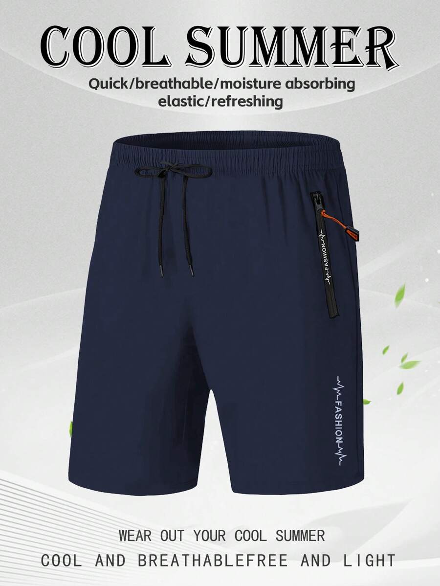 Plus Size Men's Fashionable Printed Athletic Shorts, Suitable For Running, Fitness, Home, Outdoor Leisure