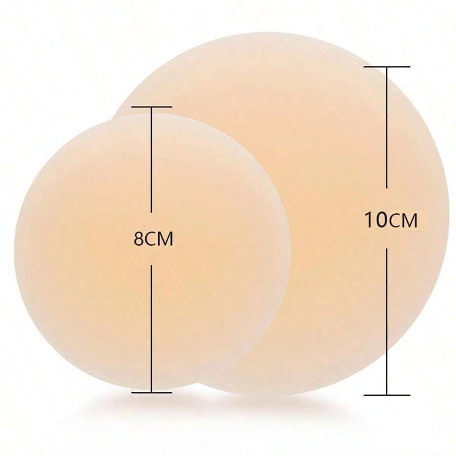 1 Pair Silicone Reusable Nipple Covers - Self-Adhesive Breast Petals For Dresses, Swimwear, Marathons, Unisex
