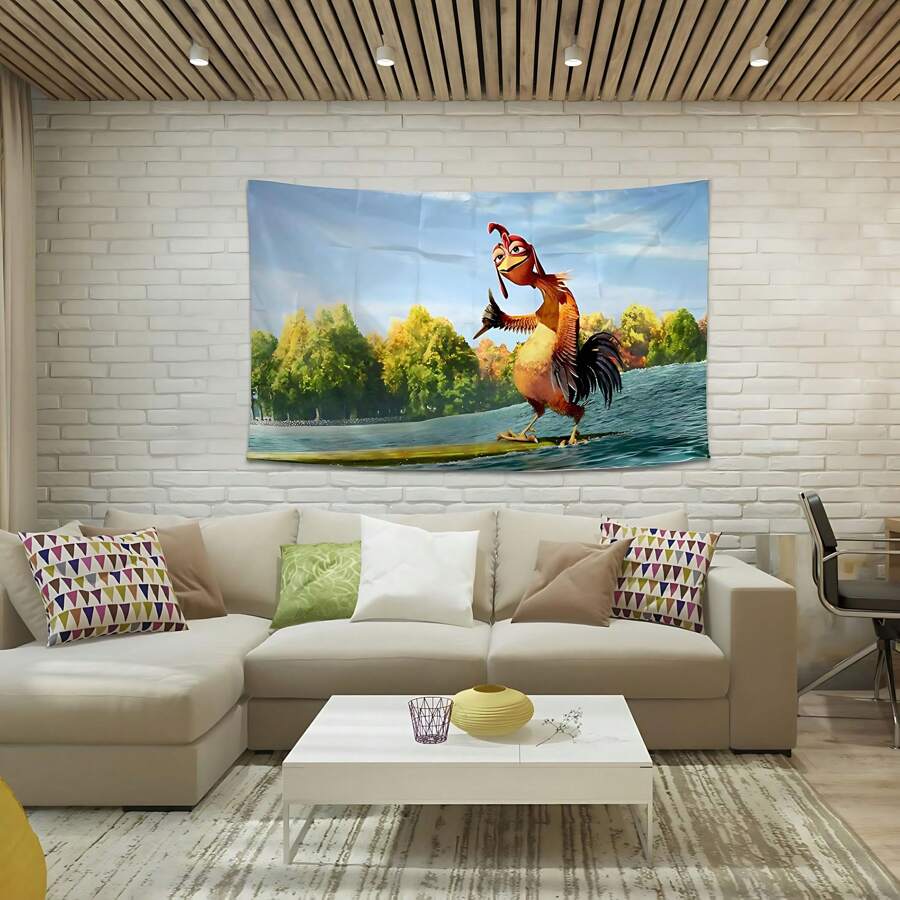 1 pièce - Affiche drôle de drapeau de poulet. Drapeau mural pour la grotte d'homme de 3x5 pieds. Tapisserie pour la décoration de chambre d'étudiant, extérieur, chambre à coucher, fêtes, cadeaux, voyages, tournages, événements, festivals. Bannière d'anniversaire haute résolution. Décorations de fête, décorations scolaires, décoration de surprise scolaire, décoration de dortoir, rentrée des classes