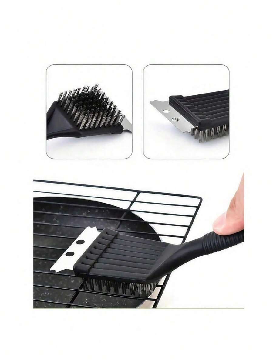 1pc Stainless Steel Wire Cleaning Brush For Barbecue Grills And Grids,Kitchen,Kitchen Items,Cleaning,Kitchen,Bathroom,Home,Household Suppliers