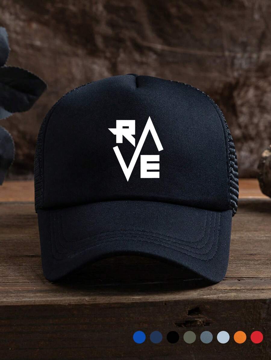 1 pieza Gorra de béisbol ajustable, transpirable y con malla impresa con logo RE, para uso diario, regalo para deportes al aire libre