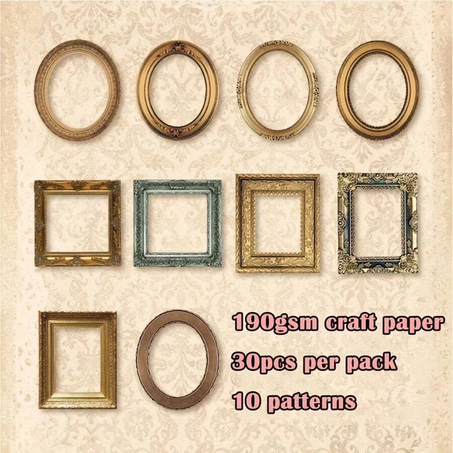 30 Stücke Retro Ästhetik Sammelalbum Papier 4,3 Zoll * 5,9 Zoll Muster einseitig Sammelalbum Decoupage Papier Block für DIY Basteln Journaling Scrapbooking Zubehör Geschenkverpackung Albumkunst dekorativer Bastelpapier