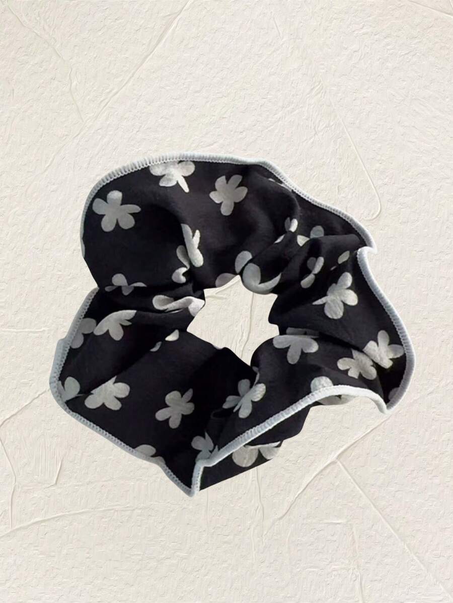 1 pièce, Chouchou imprimé de style simple et haut de gamme pour chignons, corde à cheveux pour femmes, tenue de plage, accessoires fleur pour cheveux de plage, vacances à la plage