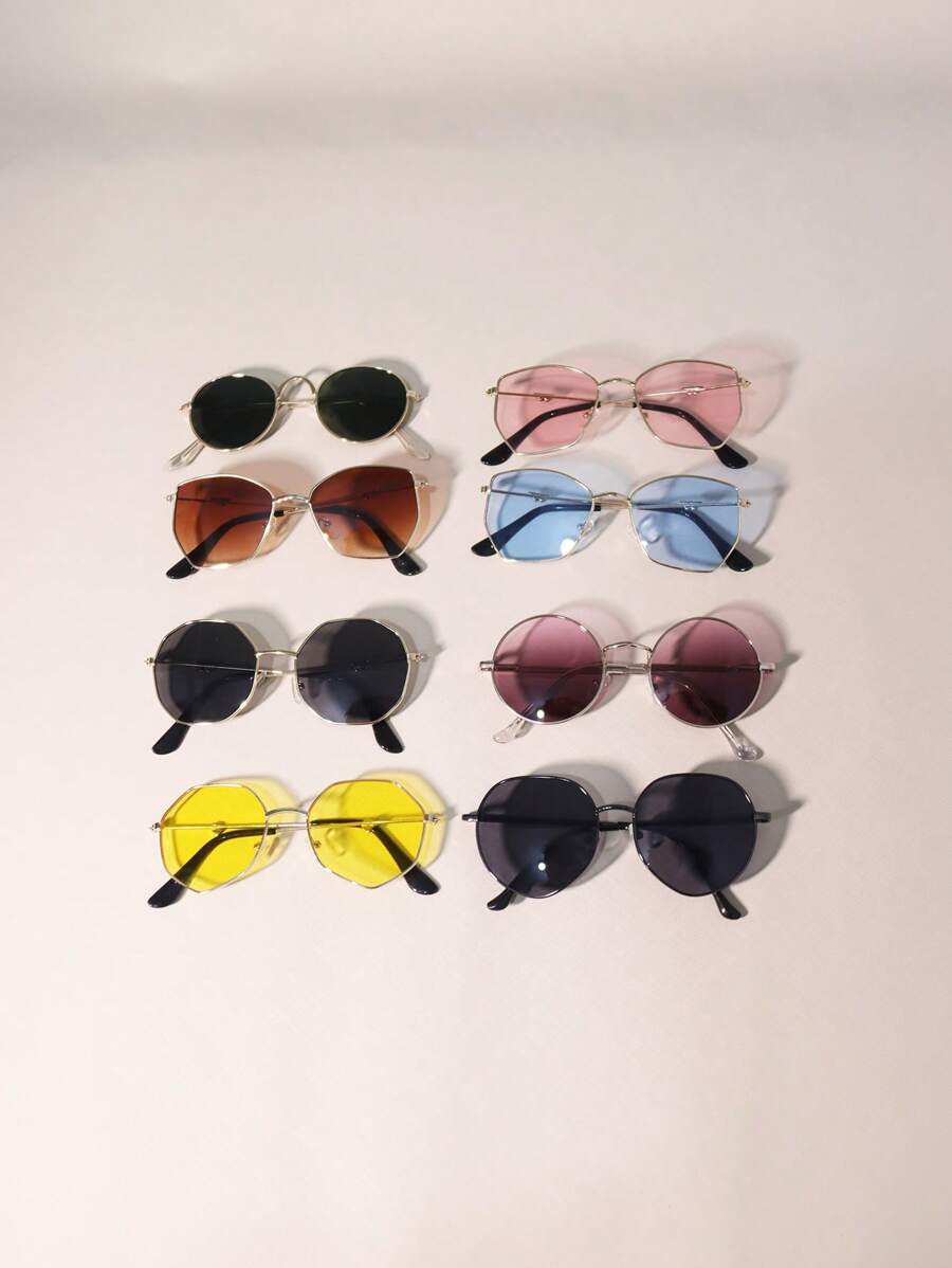 1 Pair Kids Metal Frame Square Fashion Glasses For Boys And Girls, Fashion Outdoor Sun Protection Photography Glasses