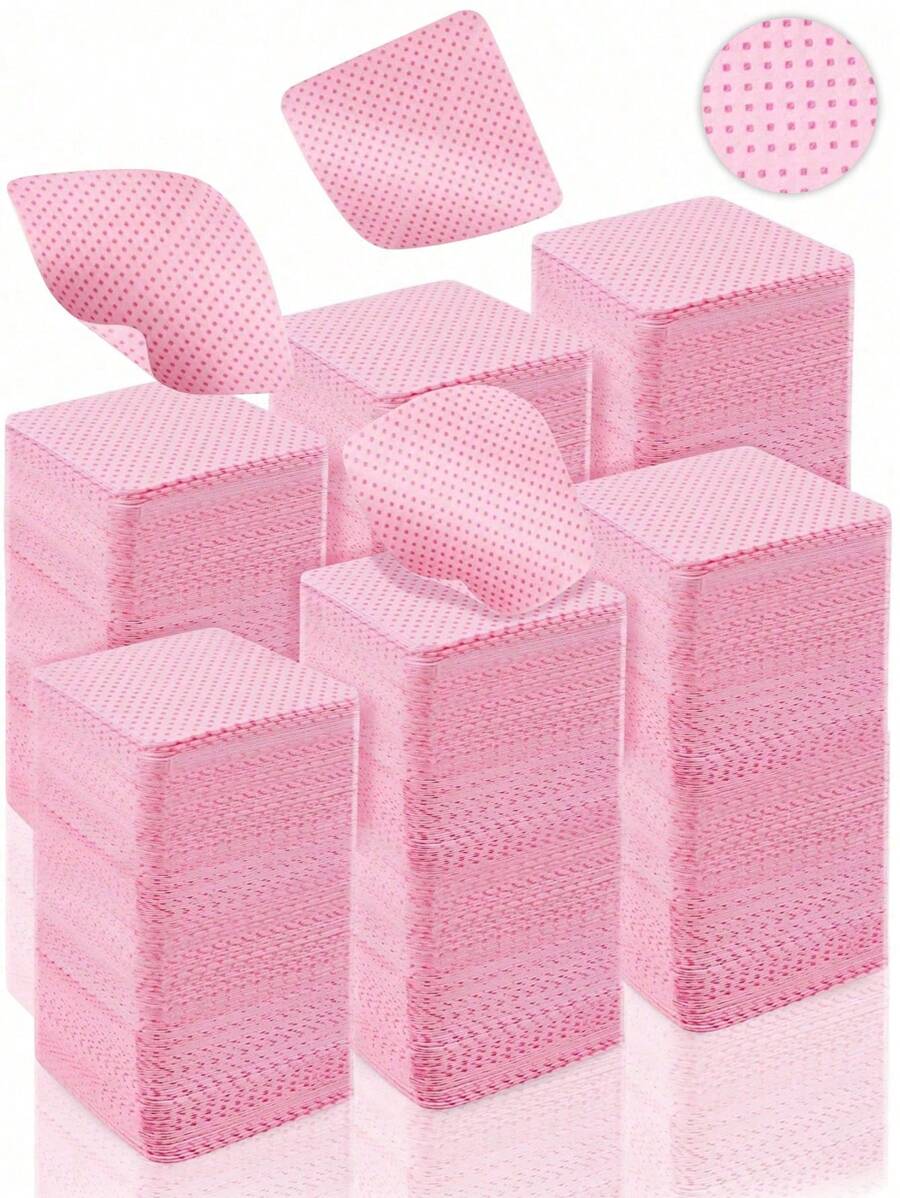 300/600/1000 paquets Lingettes pour ongles, en tissu non tissé, retirant rapidement le vernis à ongles de manière professionnelle. Équipement pour le camping et la randonnée en plein air. Couleurs assorties