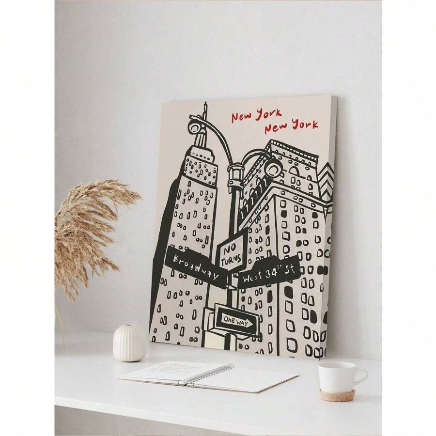 1 pezzo Poster di New York su tela, decorazione per la casa, opera d'arte da parete, decorazione per la stanza, con opzione di cornice