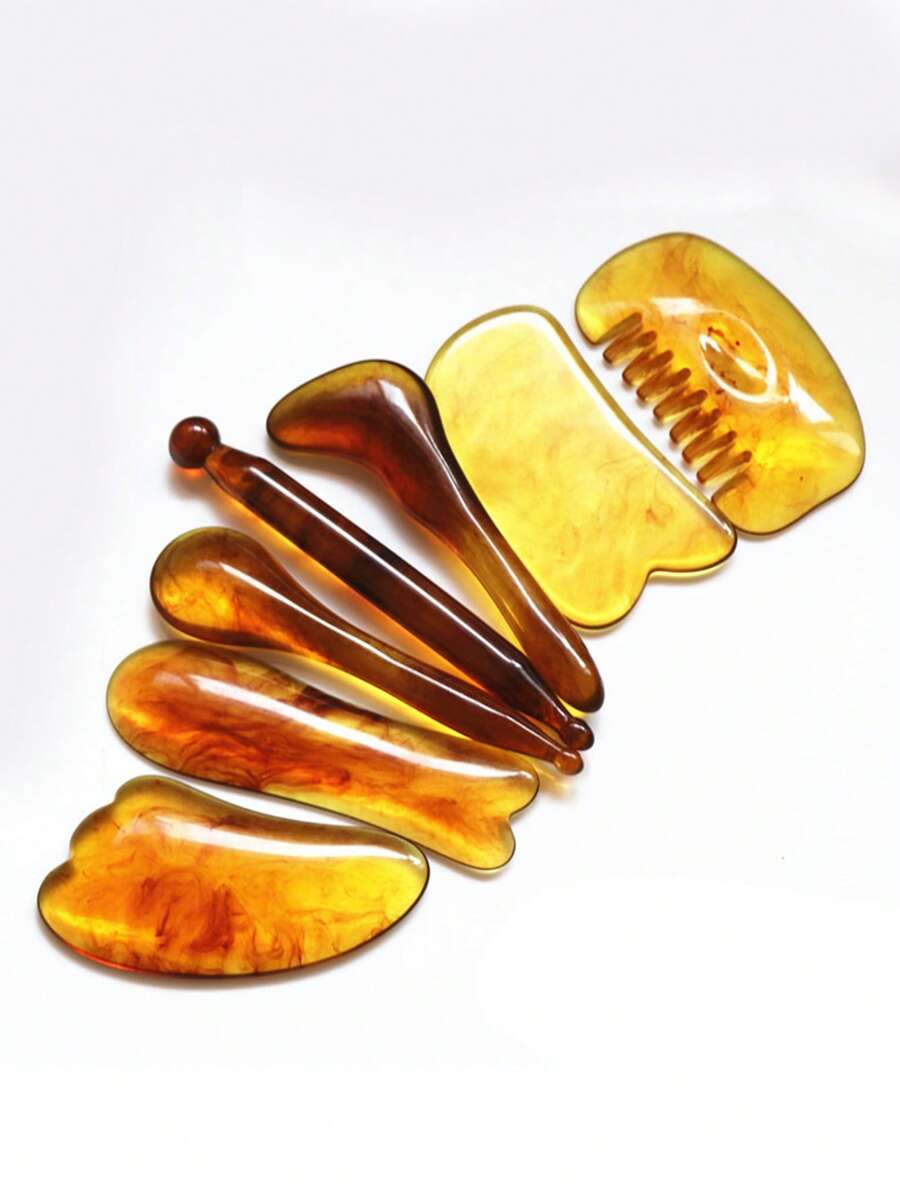 1 Set de herramientas de masaje Gua Sha facial, que incluye bastón de masaje, herramienta de masaje de raspado, kit de masaje multifuncional para cara, cuello y hombros