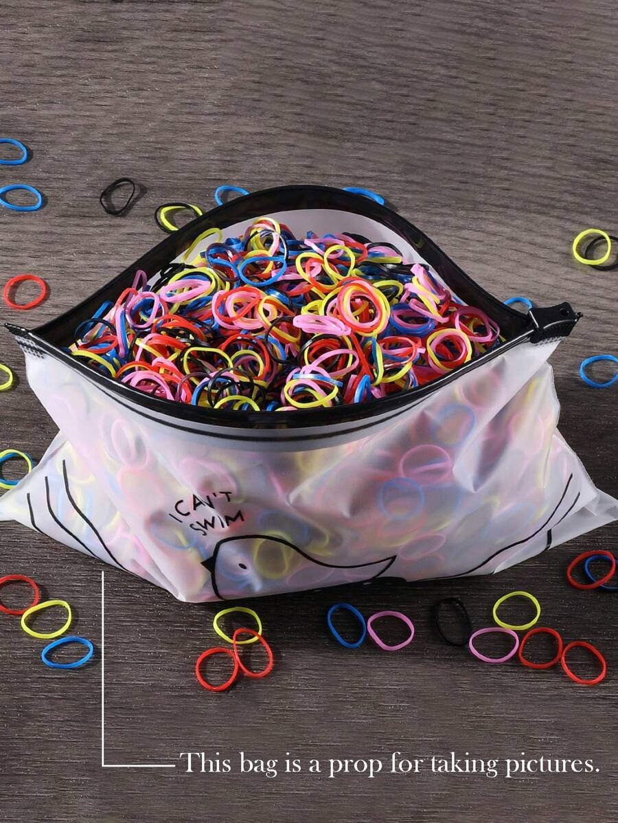 3000/200 buc elastice de păr casual de unică folosință, culori aleatorii, benzi de cauciuc de 1,2 cm/0,48 in, potrivite pentru femei zilnic, vacanță, machiaj, naveta, sport, codițe, cravată de păr, accesorii de păr, suporturi pentru codițe, bobbles de păr