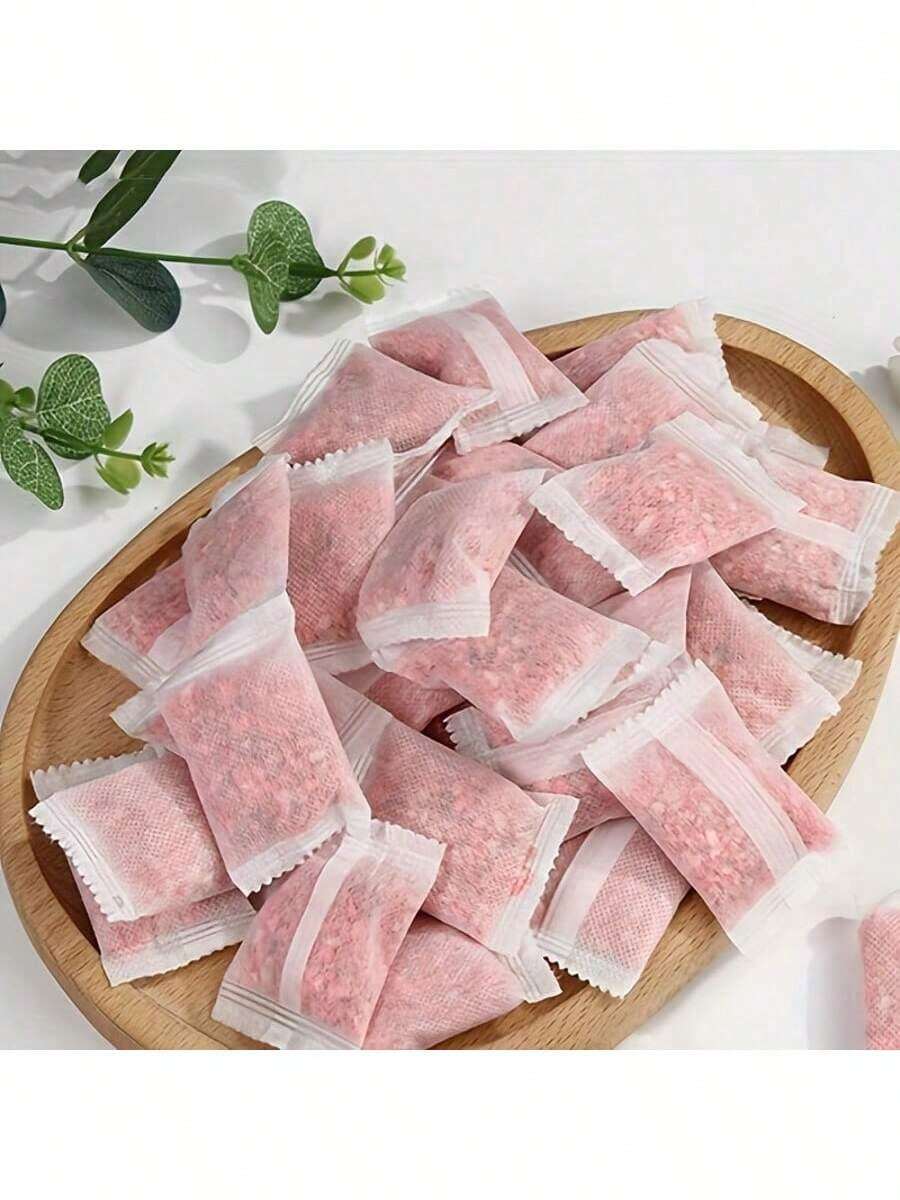 24pcs Rose Scented Plastic Air Fresheners - Moisture-Proof, Mildew-Proof, Fragrant Pouch For Wardrobe & Home Use - Red Color