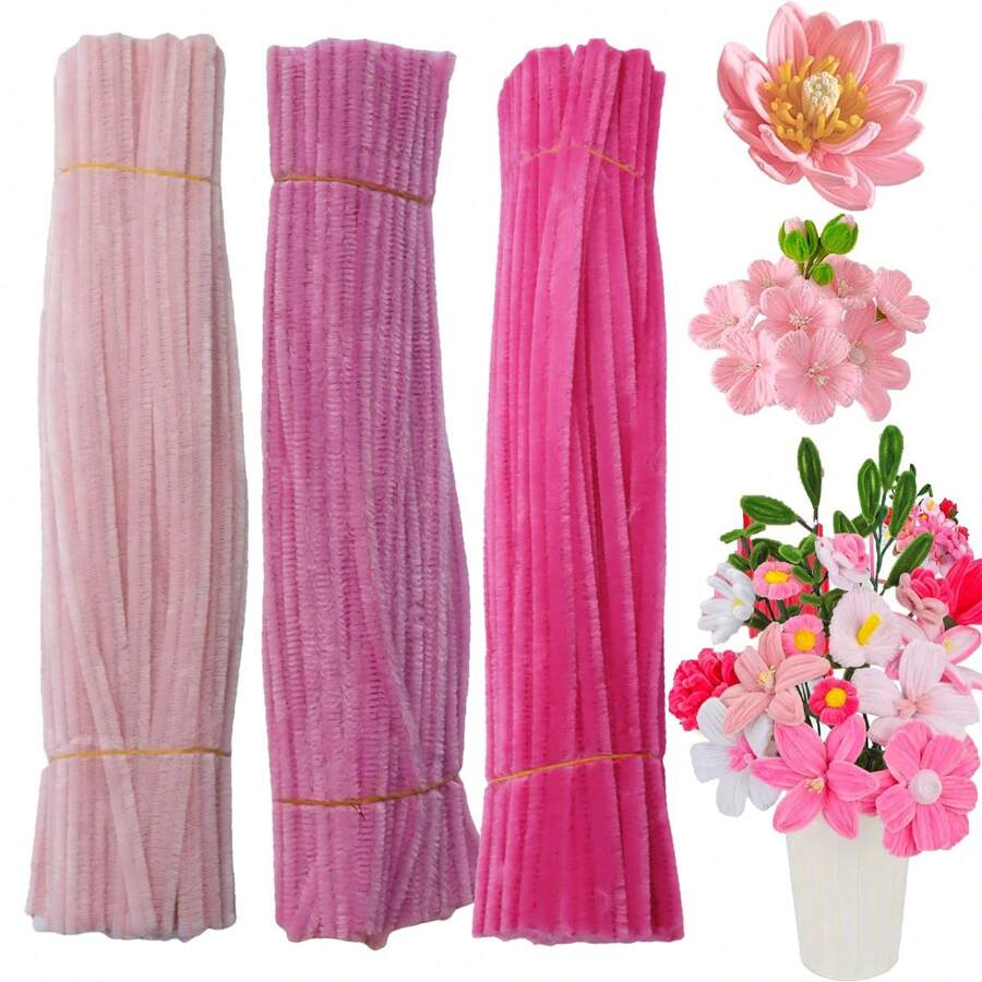 300 Stücke Chenille-Stiele perfekt für DIY-Kunstprojekte, Dekorationen und Weihnachtsbasteleien