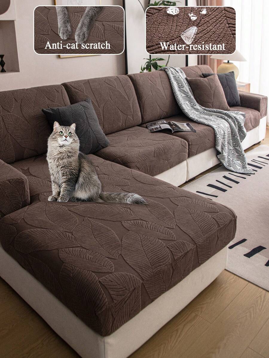 1 Stück Plüsch Jacquard rutschfeste Anti-Splash Sofasitzüberzug, weich und hautfreundlicher moderner Stil elastischer Sofahusse, geeignet für alle Jahreszeiten, hundesicher, passend für L-förmige Kombinations-Sofas und 1/2/3/4-Sitzer-Sofas (einzeln verkauft)