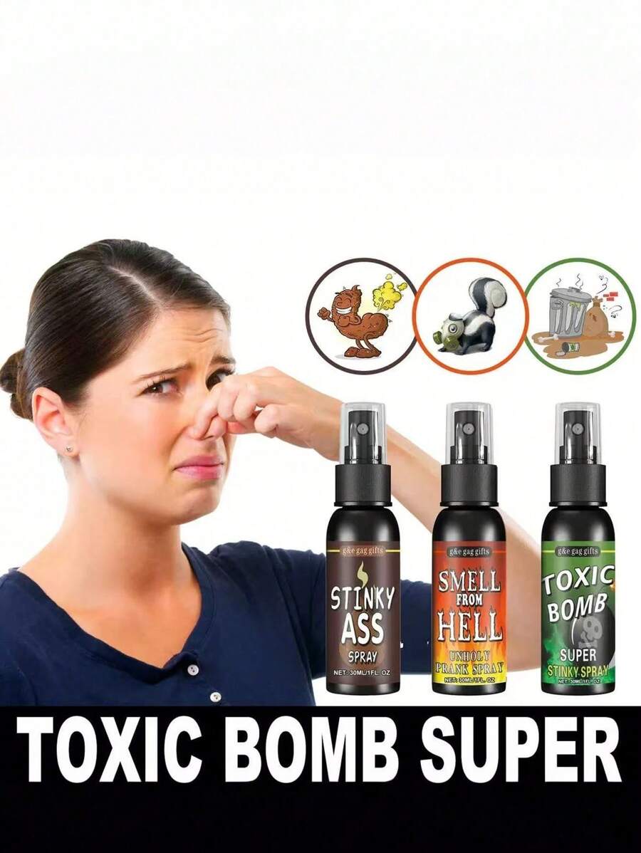 Practical Joke Fart Spray - Prank Toy With Awful Smell, Available In Poop, And Other Unpleasant Scents For Party, Holiday, Christmas Gatherings, And Pranks