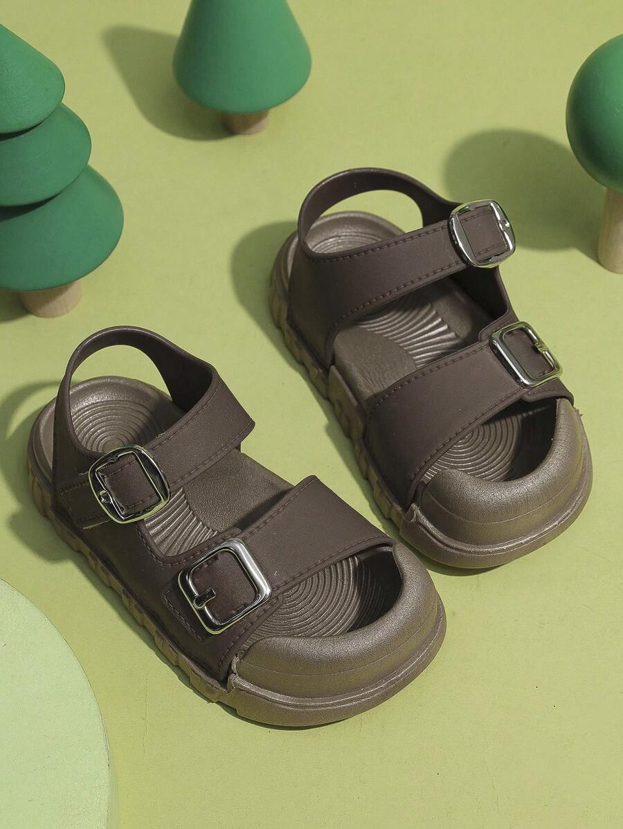 1 Pair New Summer Casual Outdoor Hook And Loop Sandals, Soft & Comfortable