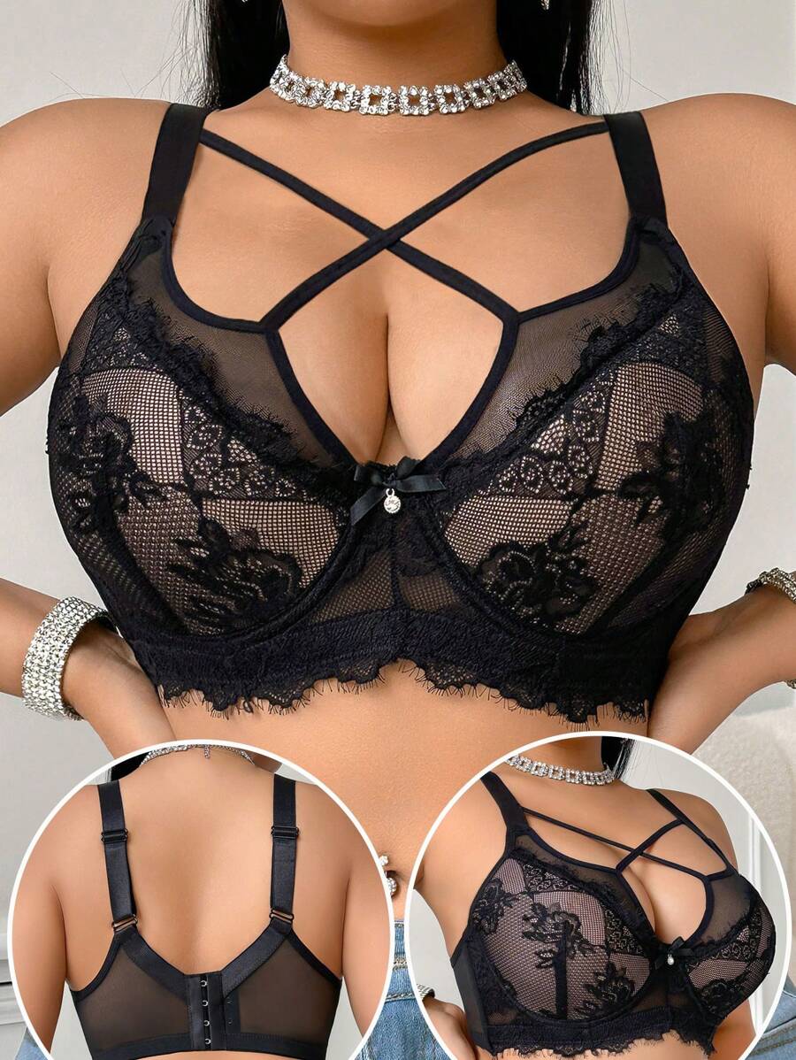 Ropa interior con estampado cómoda y sin cables para mujer de talla grande