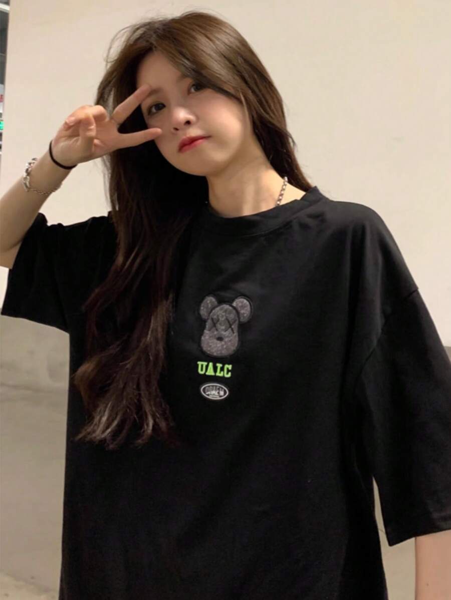 200g Pure Cotton T-Shirt 2025 Summer Ladies New Short Sleeve Pure Cotton Holiday Pattern Short Sleeve Round Neck Couple Wear Small Shirt Tops