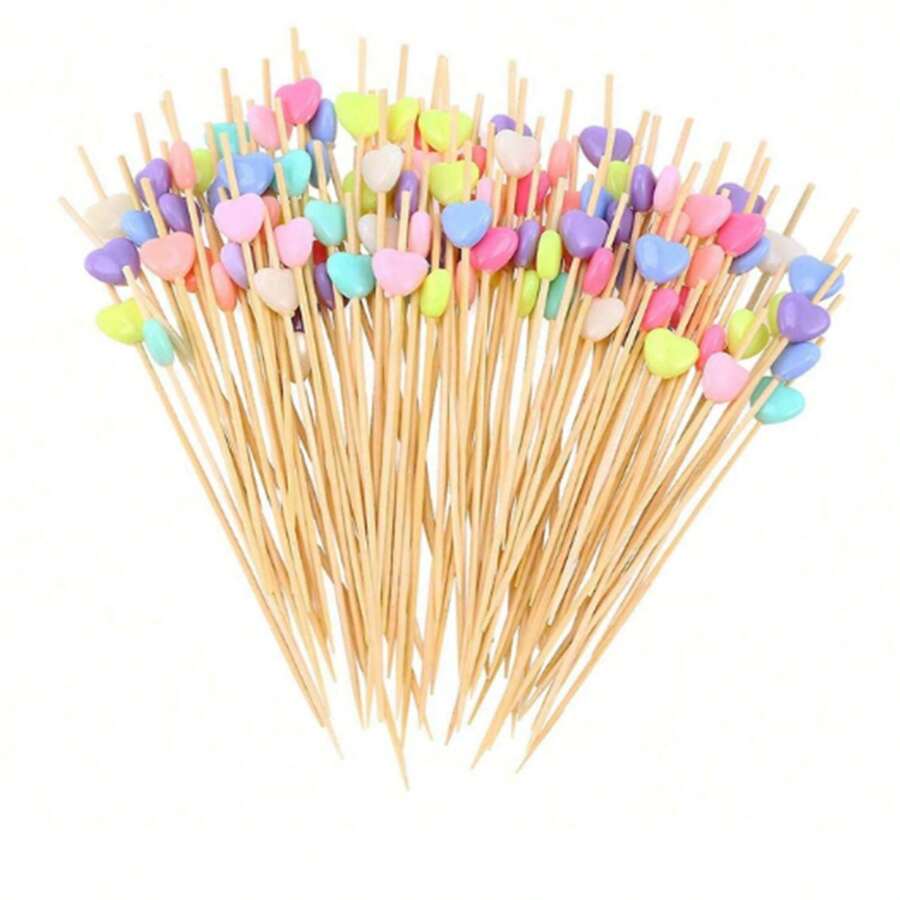 12cm Gold Wooden Skewers, 20/50/100/200/400pcs Pack, Suitable For Burgers, Sandwiches, Cakes, Fruit Desserts, Party Supplies, Perfect For Appetizers, Fruit Kabobs And Party Decorations, Wedding Decorations,School Supplies