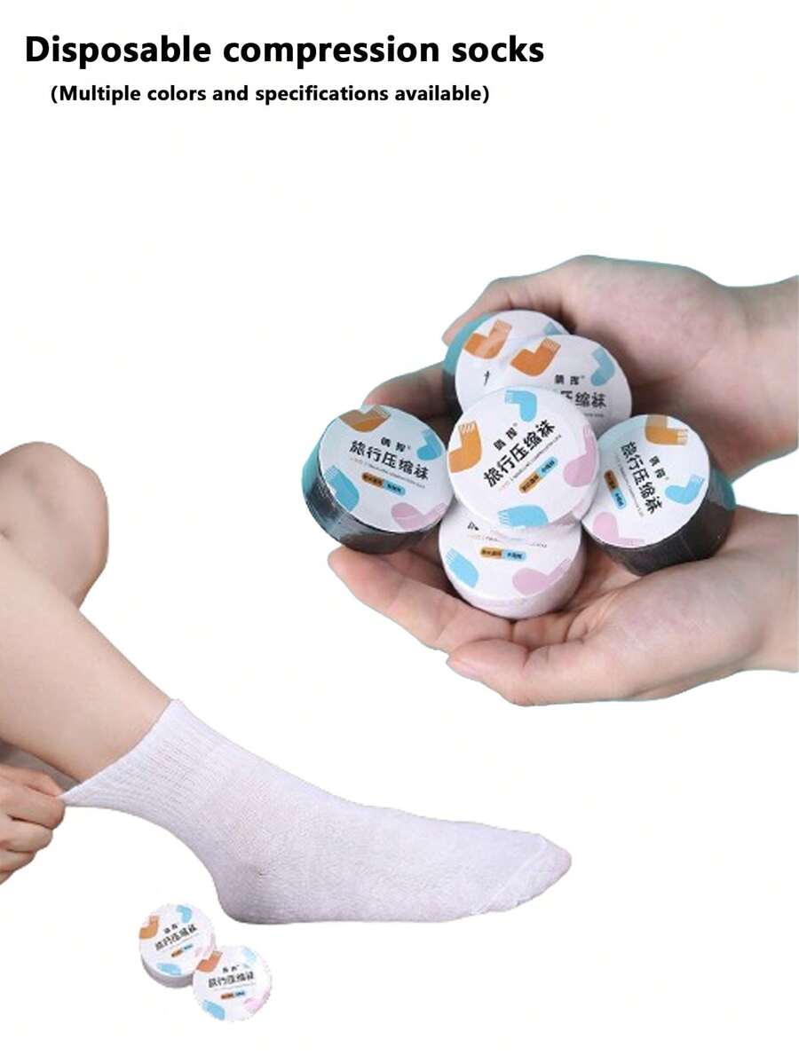Socks Travel Business Breathable Compression Medium And Short Portable Socks- Soft Breathable Elastic Cuff, One Size Fits All, Hand Wash Only, Solid Color, Portable Sock Option | Plain Sock Design | Moisturewicking Fabric,Disposable Athletic Socks