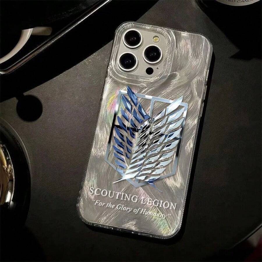 bandai 1 Stück/Ein Anime-inspirierter Aufkleber mit dem Emblem des Aufklärungstrupp aus Titan und den Flügeln der Freiheit, die Anime-Handy-Hülle mit dem Titan Motiv ist perfekt für Anime Fans.