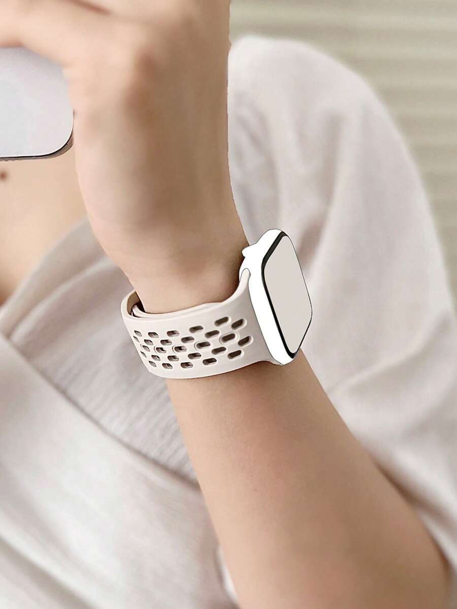 Cool Summer Sports Silicone Strap For Apple Watch 38 40 41 42 44 45 46 49mm Fashion Watch Strap Breathable Hole Design For Apple Watch Series 10 9/8/7/6/5/4/3/2/1/SE Buckle Watch Band